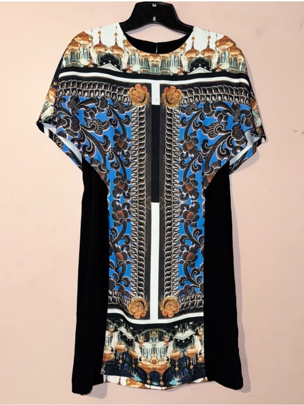 Clover Canyon Black Graphic Short Bat Sleeve Dress Size S